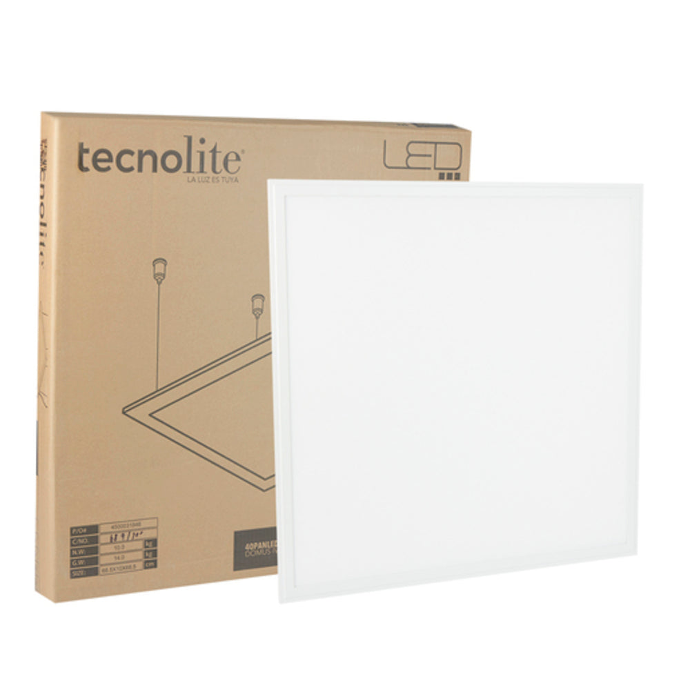 PANEL LED DOMUS IV TECNOLITE PARA SUSPENDER O EMPOTRAR 40W LUZ DE DÍA LED INTEGRADO ***NO INCLUYE KIT DE SUSPENSION***