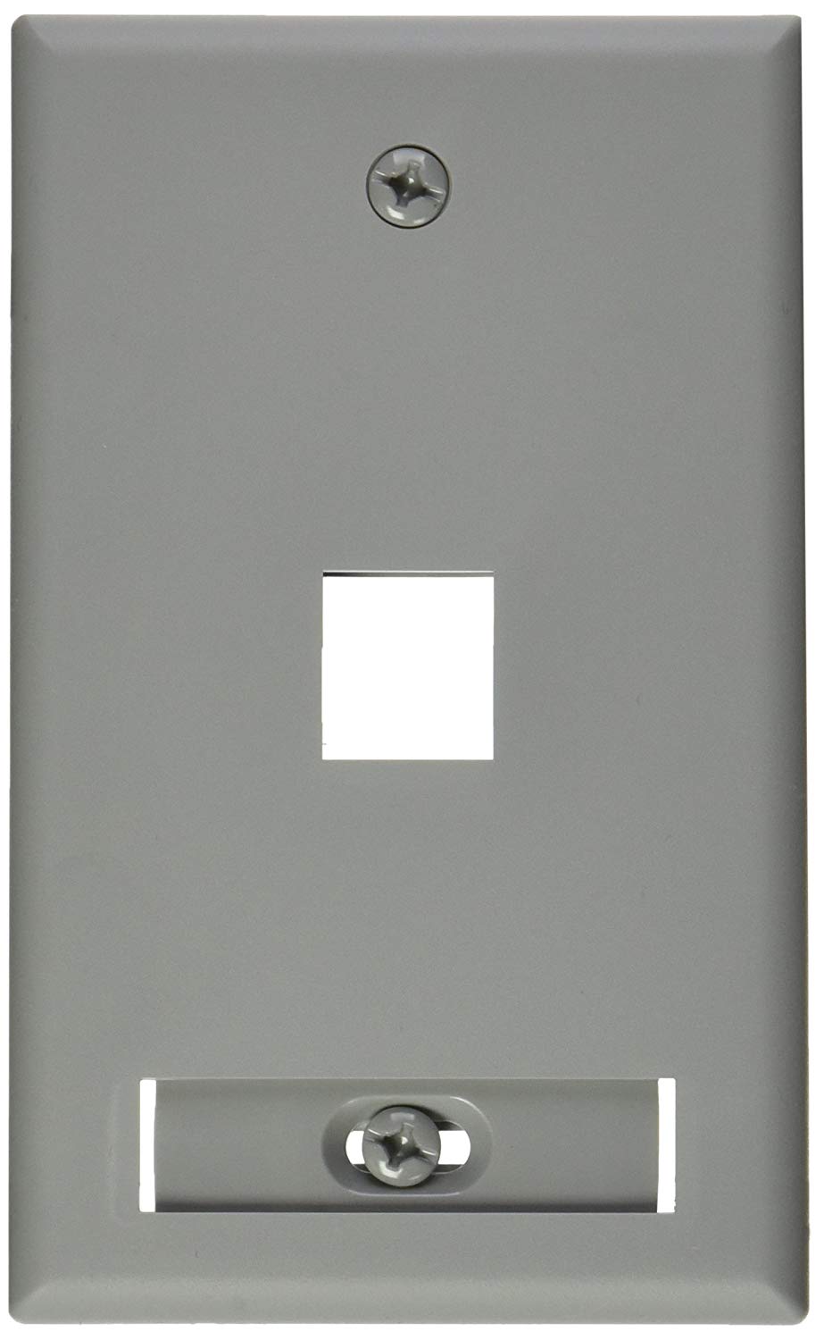 PLACA QUICKPORT SENSILLA C/ IDENTIFICADOR 1 MOD. GRIS MCA LEVITON