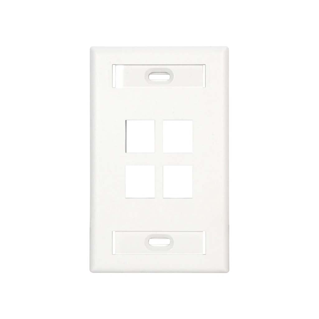 PLACA LEVITON QUICKPORT 4 MODULOS BLANCO