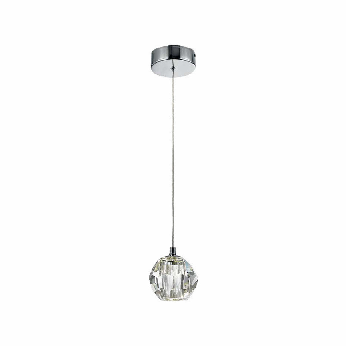 LUMINARIA COLGANTE CRISTAL/CROMO 1 X 40 W VETRI ***STRATTO HAE***