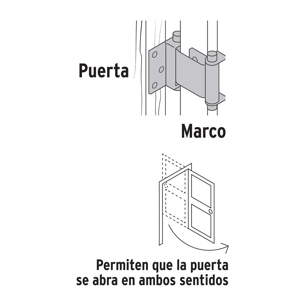 BISAGRA DE DOBLE ACCION 3" ACERO CROMADO HERMEX