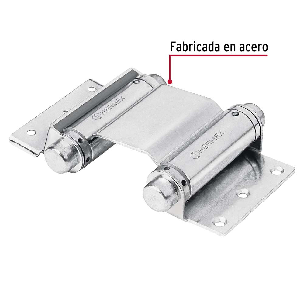 BISAGRA DE DOBLE ACCION 3" ACERO CROMADO HERMEX