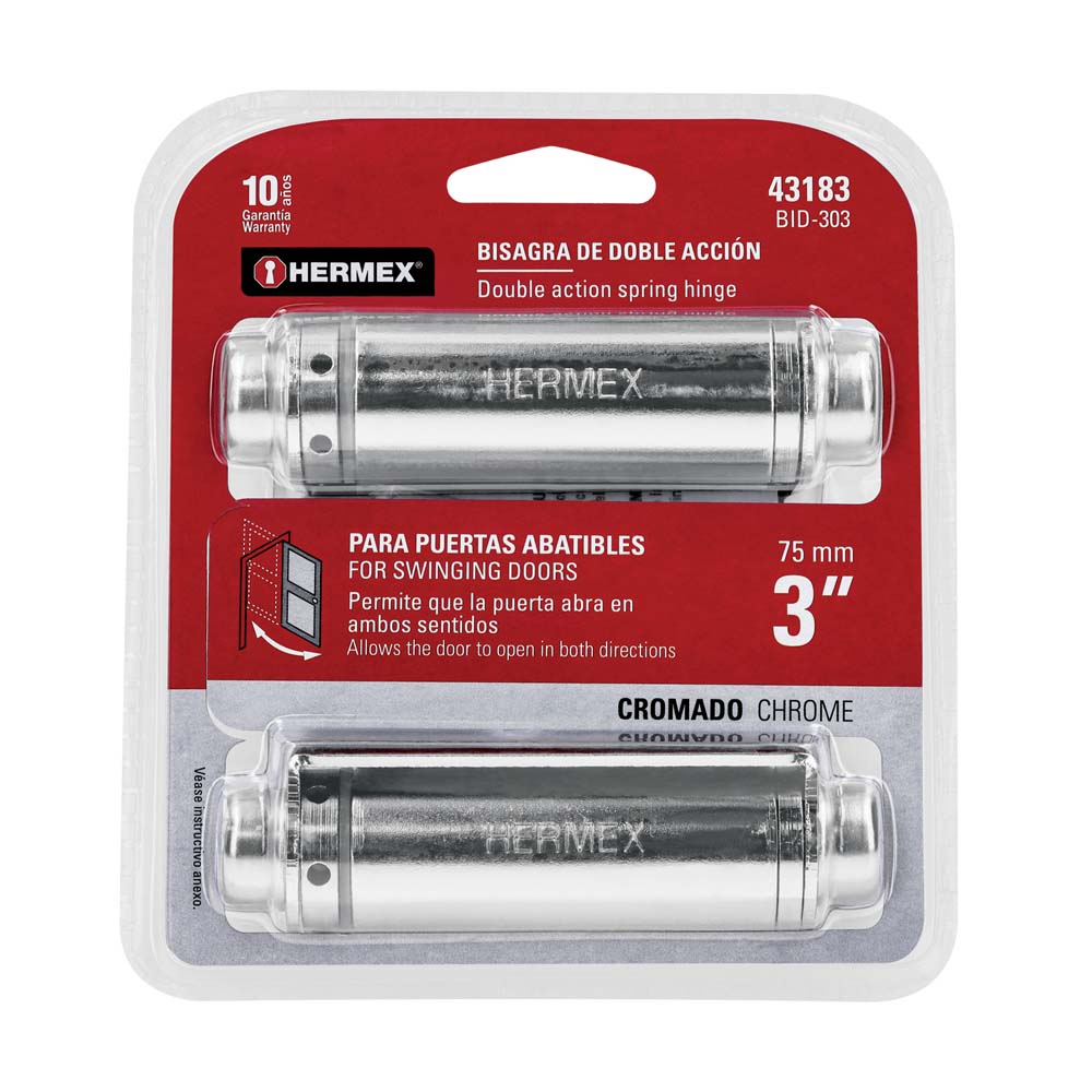 BISAGRA DE DOBLE ACCION 3" ACERO CROMADO HERMEX