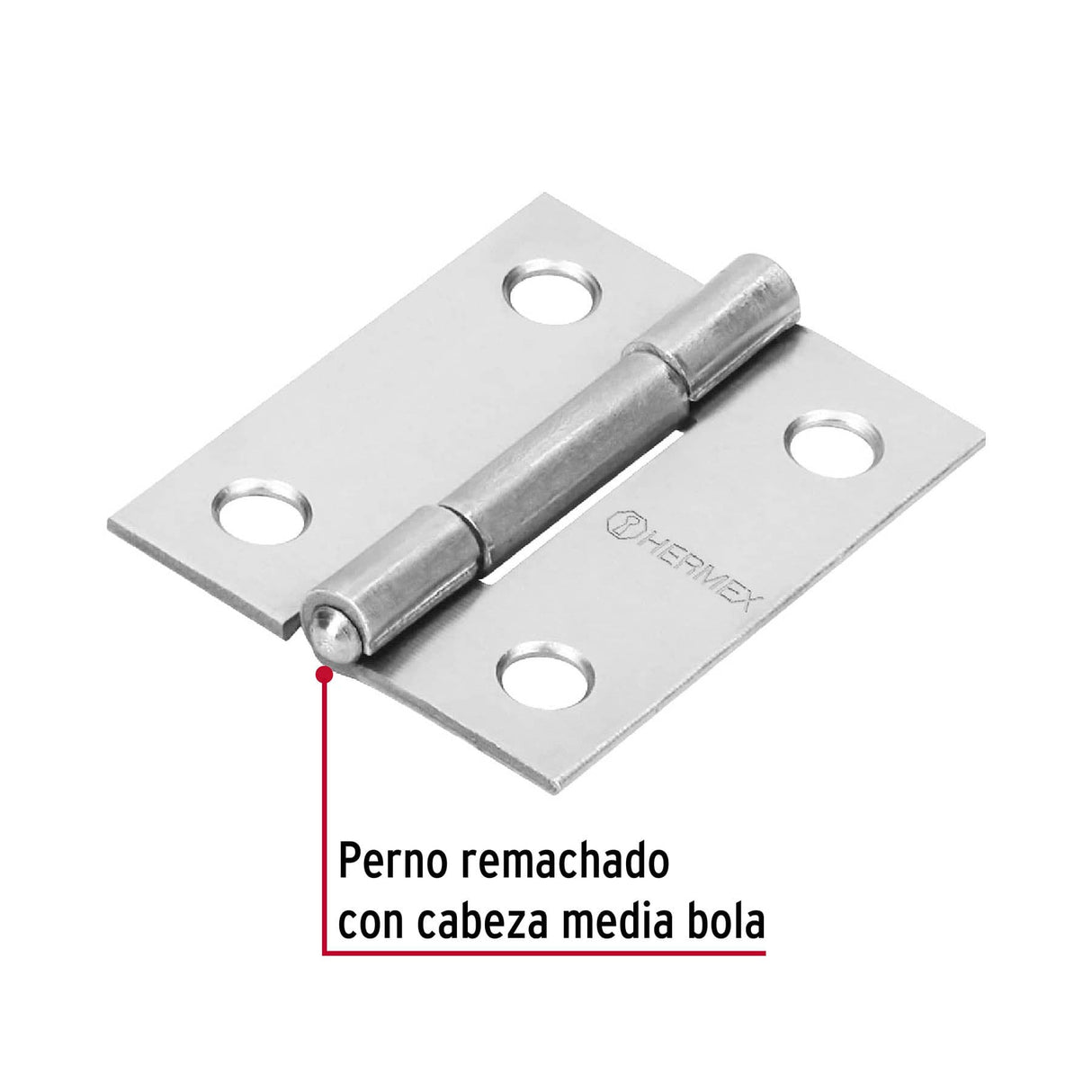 BISAGRA RECTANGULAR 1-1/2" ACERO PULIDO MCA TRUPER HERMEX *** OFRECER LBA15NI ***