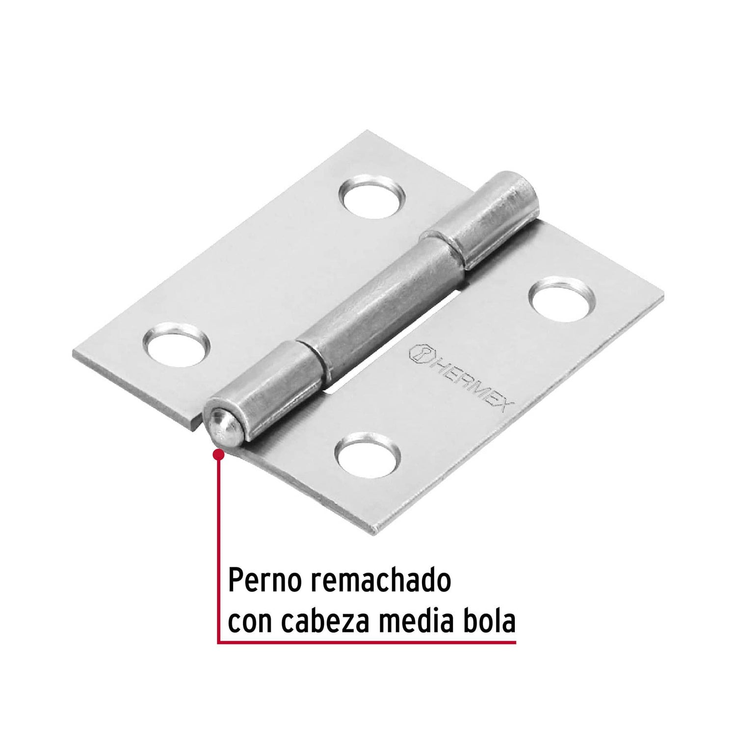BISAGRA RECTANGULAR 1-1/2" ACERO PULIDO MCA TRUPER HERMEX *** OFRECER LBA15NI ***