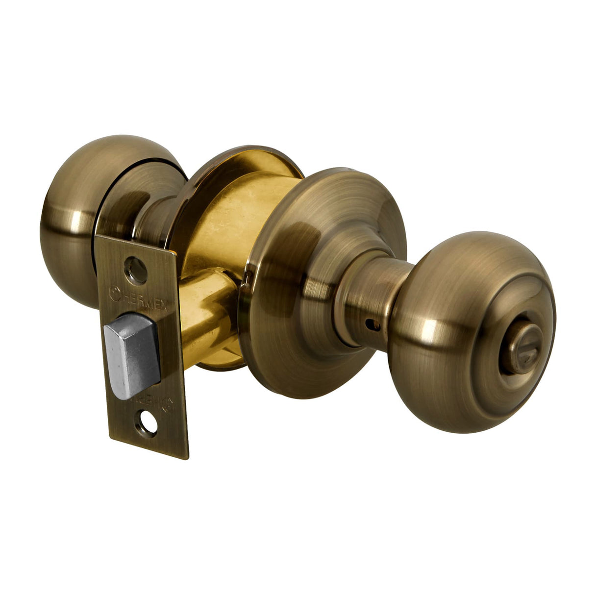 CERRADURA TIPO OVAL PARA BAÑO LATON ANTIGUO HERMEX CEPO-22B