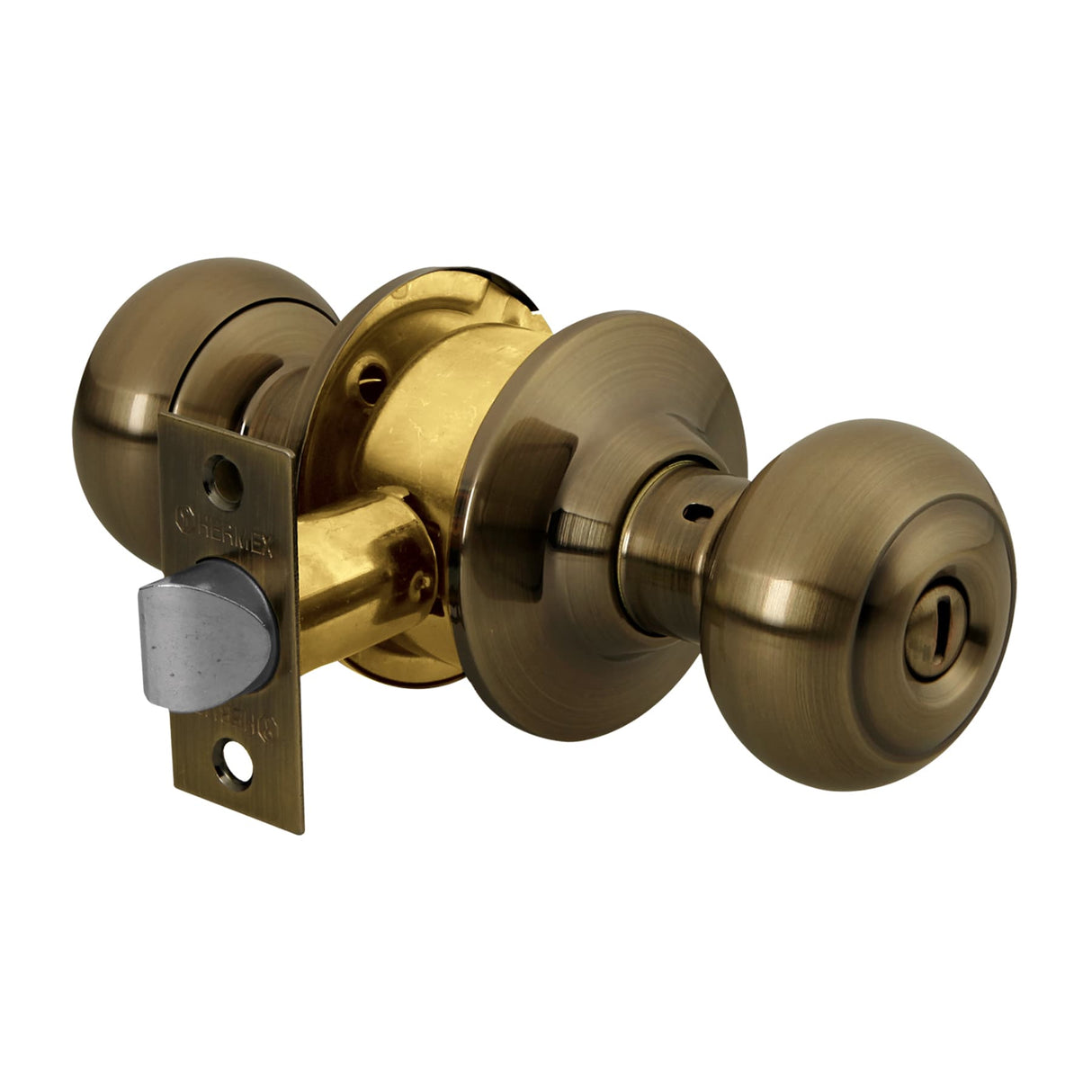 CERRADURA TIPO OVAL PARA BAÑO LATON ANTIGUO HERMEX CEPO-22B