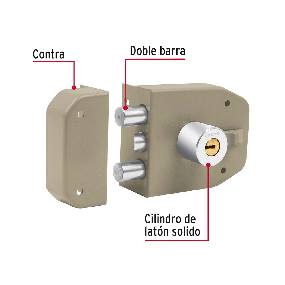 CERRADURA DE SOBREPONER 2 BARRAS CS-92