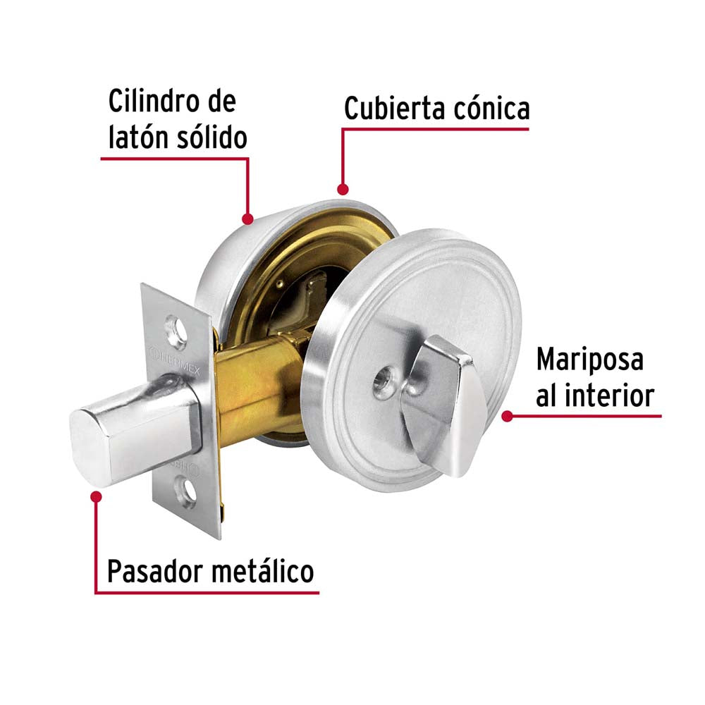 CERROJO CROMO MATE MARIPOSA MCA TRUPER HERMEX