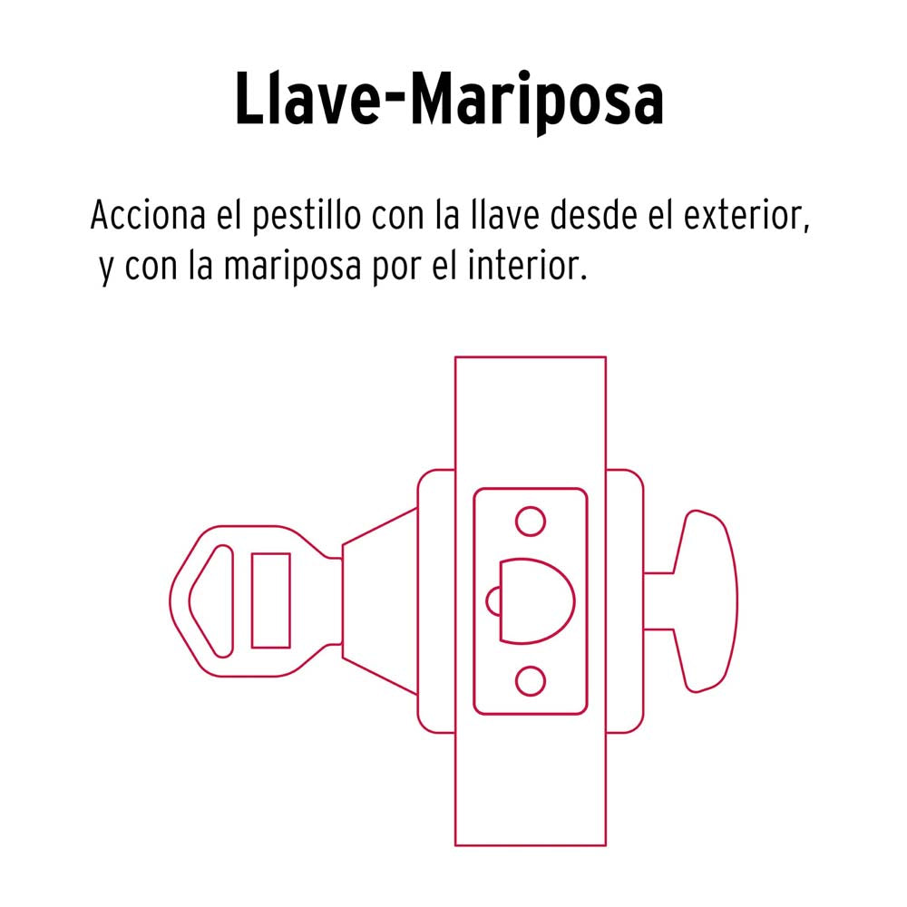 CERROJO CROMO MATE MARIPOSA MCA TRUPER HERMEX