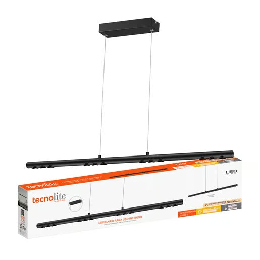 LAMPARA LINEAL COLGANTE LED METAL 94CM 43W LUZ CALIDA BRILLANTE IRC90 NO ATENUABLE 43CTLLED173MV30N