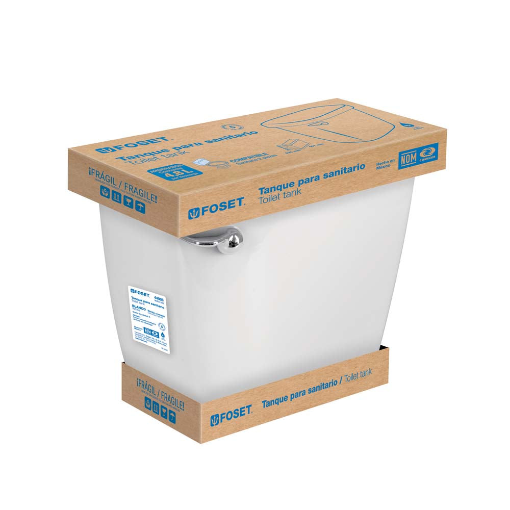 TANQUE BAJO CERAMICO COLOR BLANCO MCA FOSET