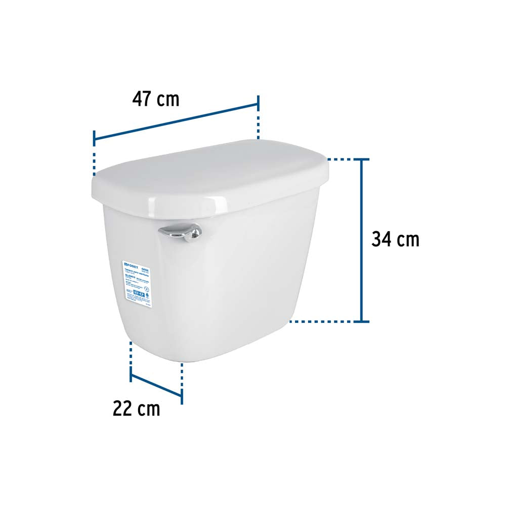 TANQUE BAJO CERAMICO COLOR BLANCO MCA FOSET