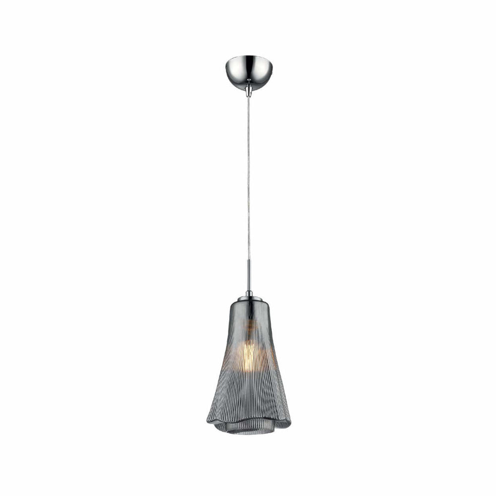 LUMINARIA COLGANTE CRISTAL HUMO 1 X 60 W ZAHA BASE E26/E27 *** HA. LUMI ***