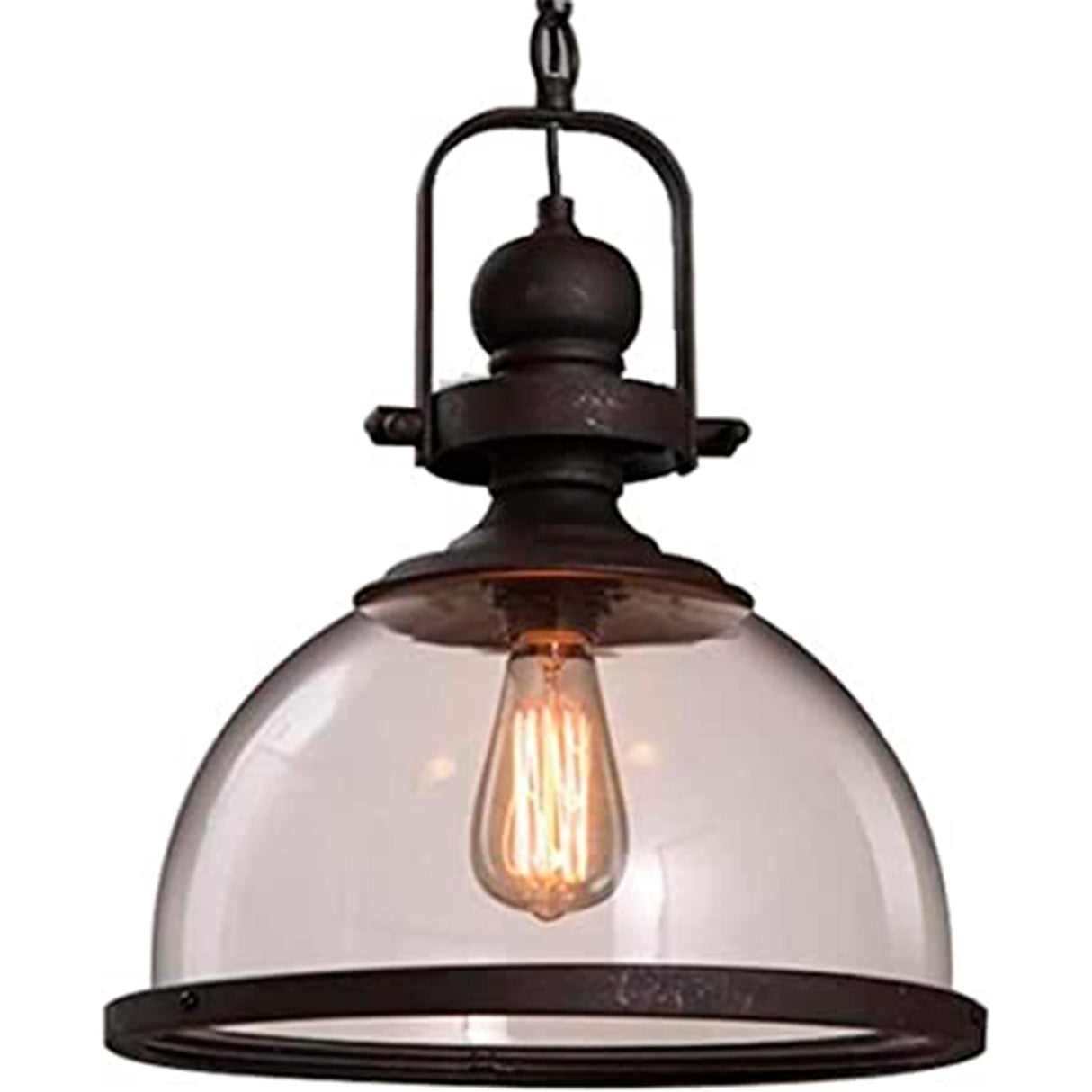 LUMINARIO COLGANTE DE CRISTAL TIPO CAMPANA 1X60W S/ FOCO ACABADO NEGRO MCA STRATTO