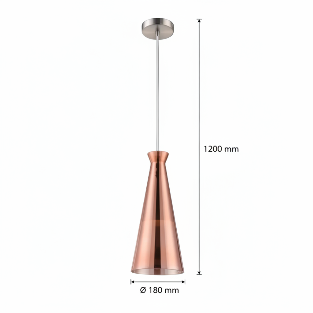 LUMINARIA COLGANTE CRISTAL COBRE 1X60W. IVY