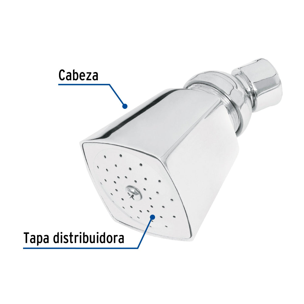 REGADERA CUADRADA METALICA SIN BRAZO CROMO 2" FOSET AQUA