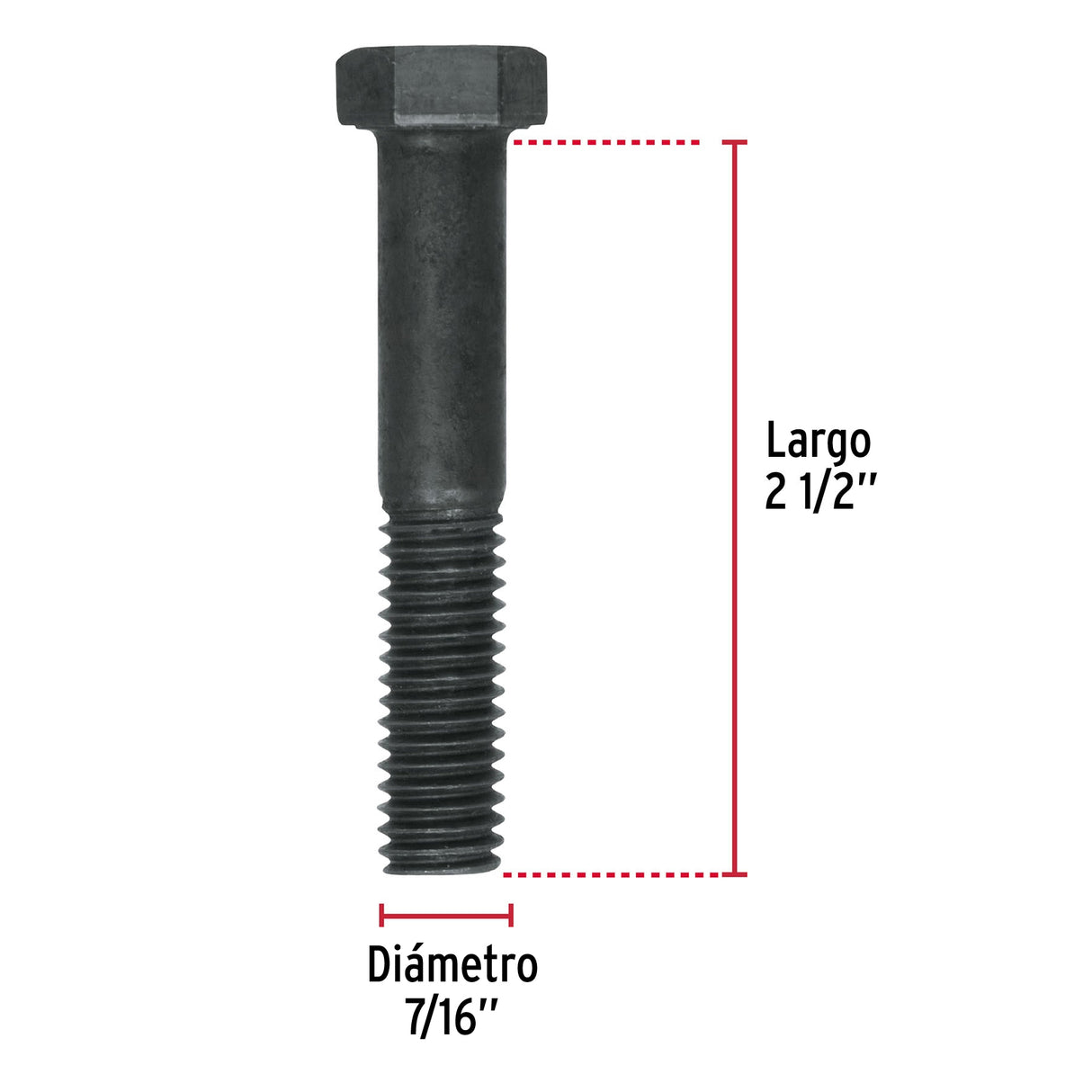 TORNILLO GRADO 5 7/16 X 2-1/2" TRUPER FIERO