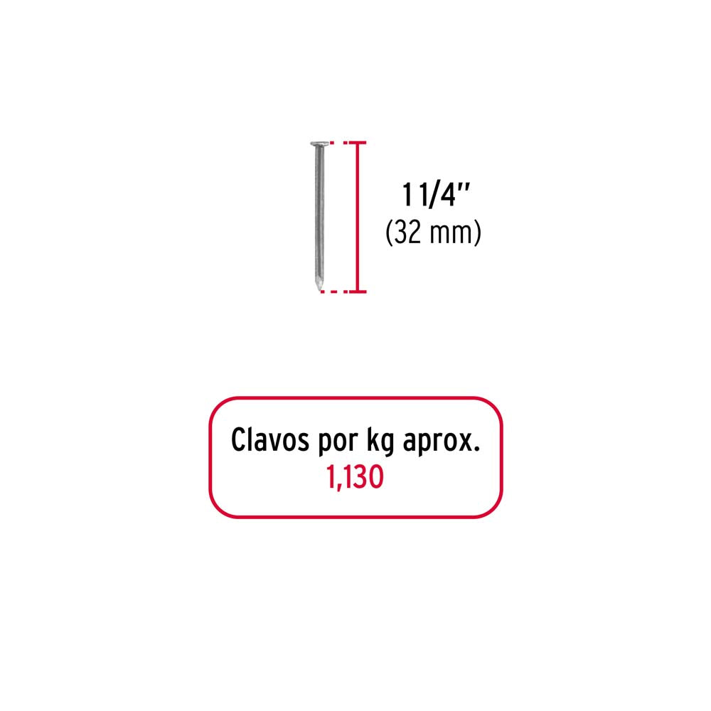 CLAVO STANDARD 1 1/4" CON CABEZA CLE-1-1/4B 44814 TRUPER
