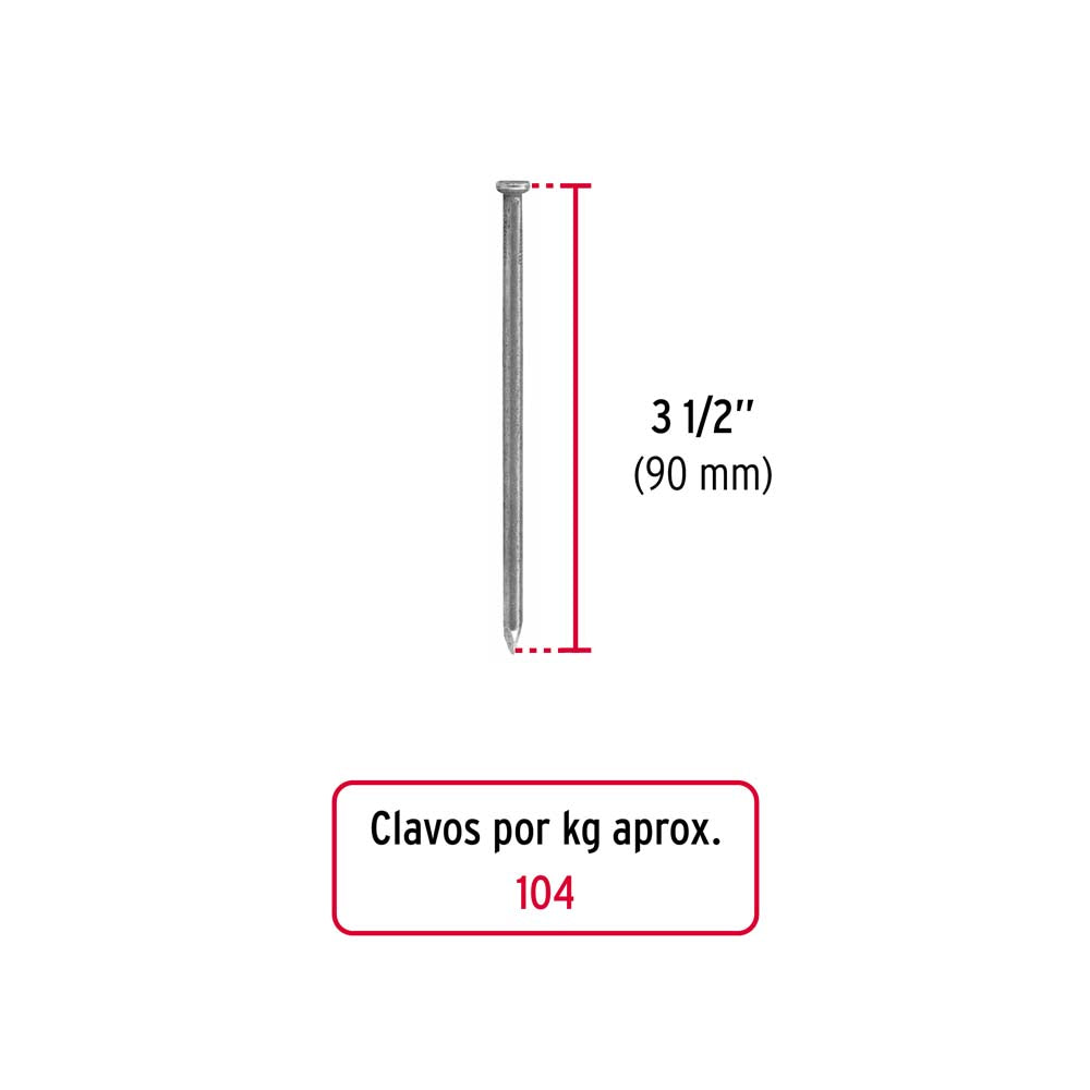 CLAVO STANDARD 3 1/2" CON CABEZA CLE-3-1/2B 45024 TRUPER