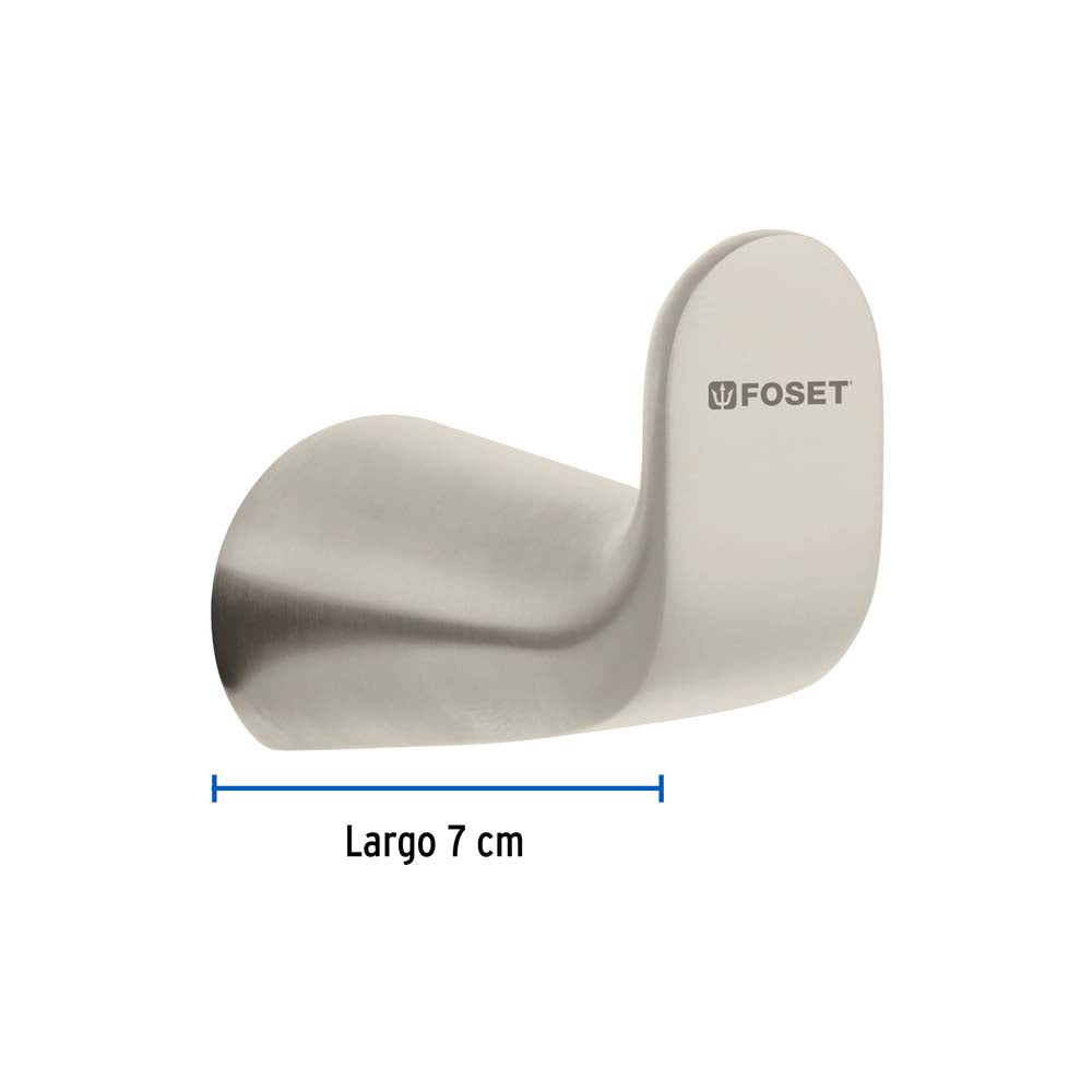 GANCHO SENCILLO SATINADO PARA TOALLA FOSET RIVIERA