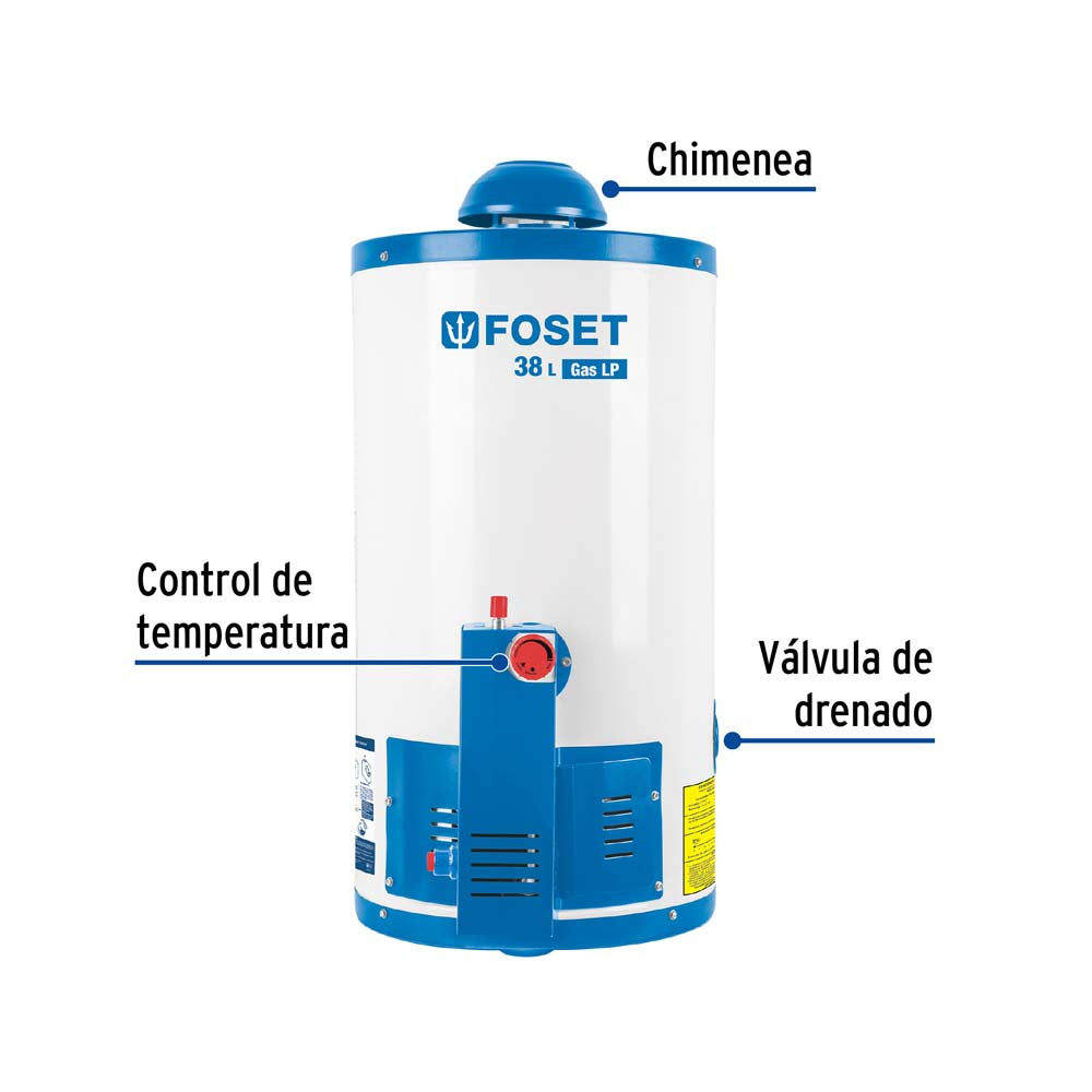 CALENTADOR DE DEPOSITO 38L GAS LP 1 SERVICIO TRUPER