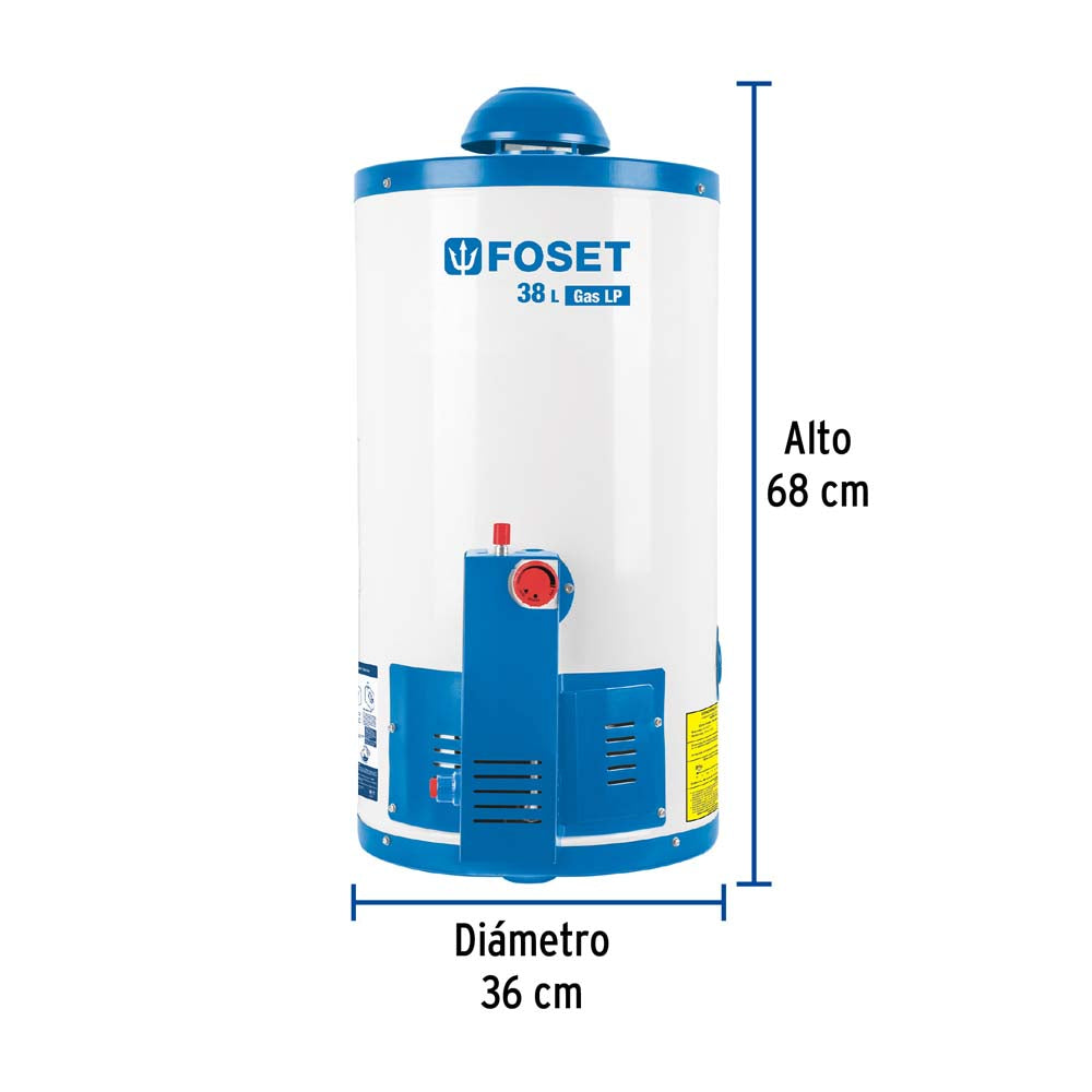 CALENTADOR DE DEPOSITO 38L GAS LP 1 SERVICIO TRUPER