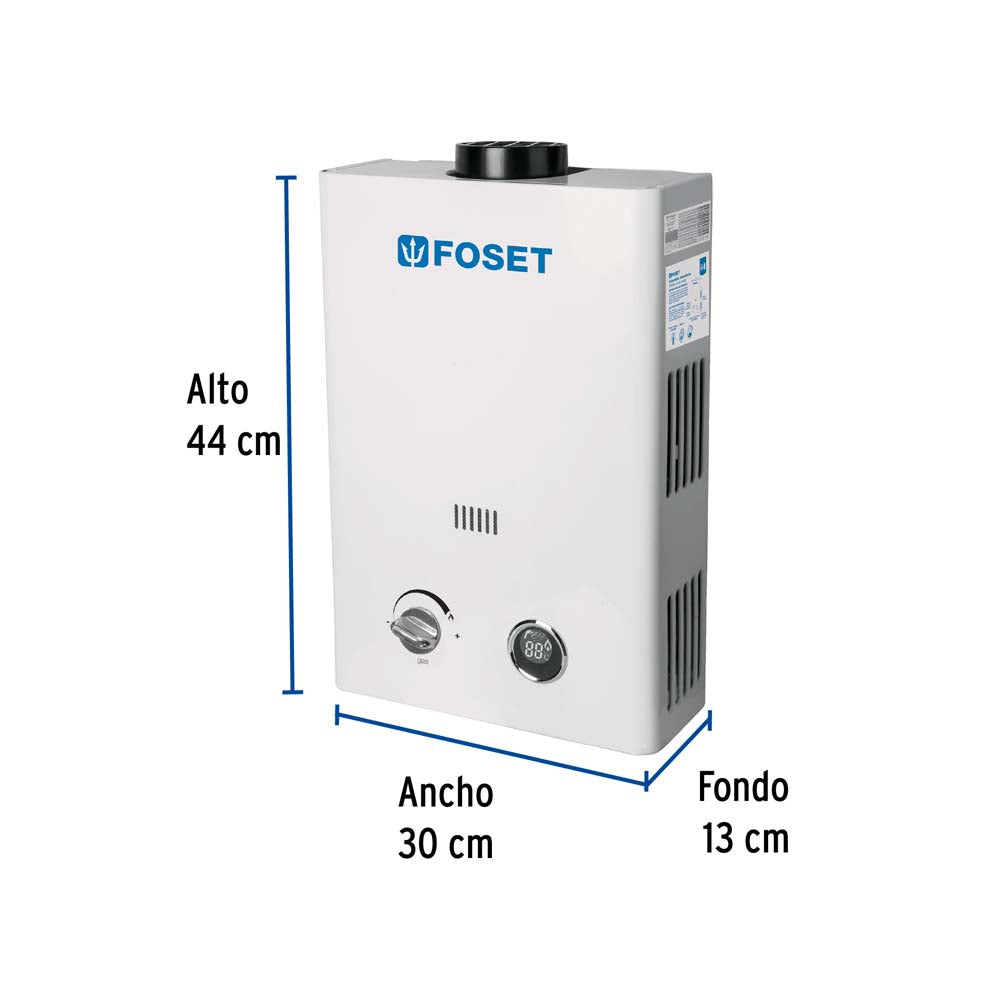 CALENTADOR DE PASO INSTANTANEO 6L/MIN. 1 SERVICIO GAS L.P. CALE-6I 45271 TRUPER