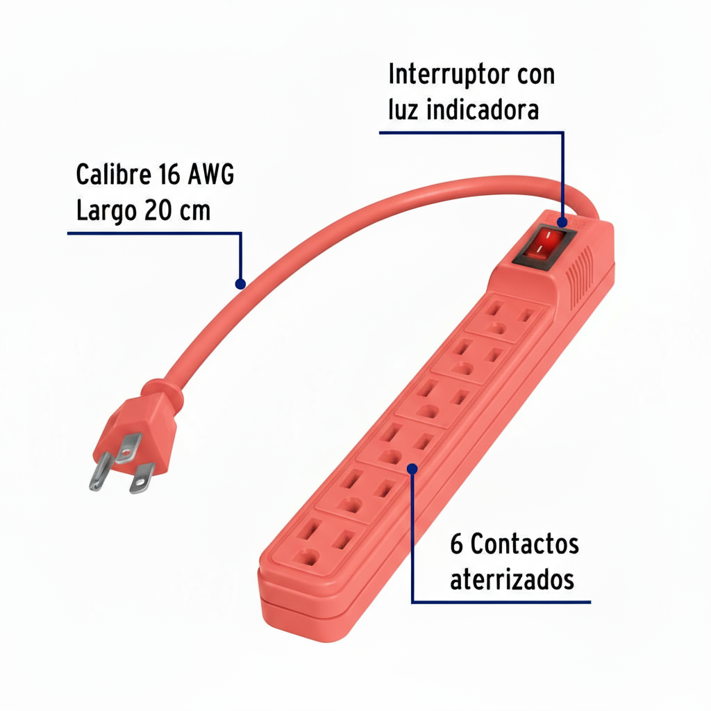 MULTICONTACTO 6 ENTRADAS MELON MUL-6EG 46021 TRUPER