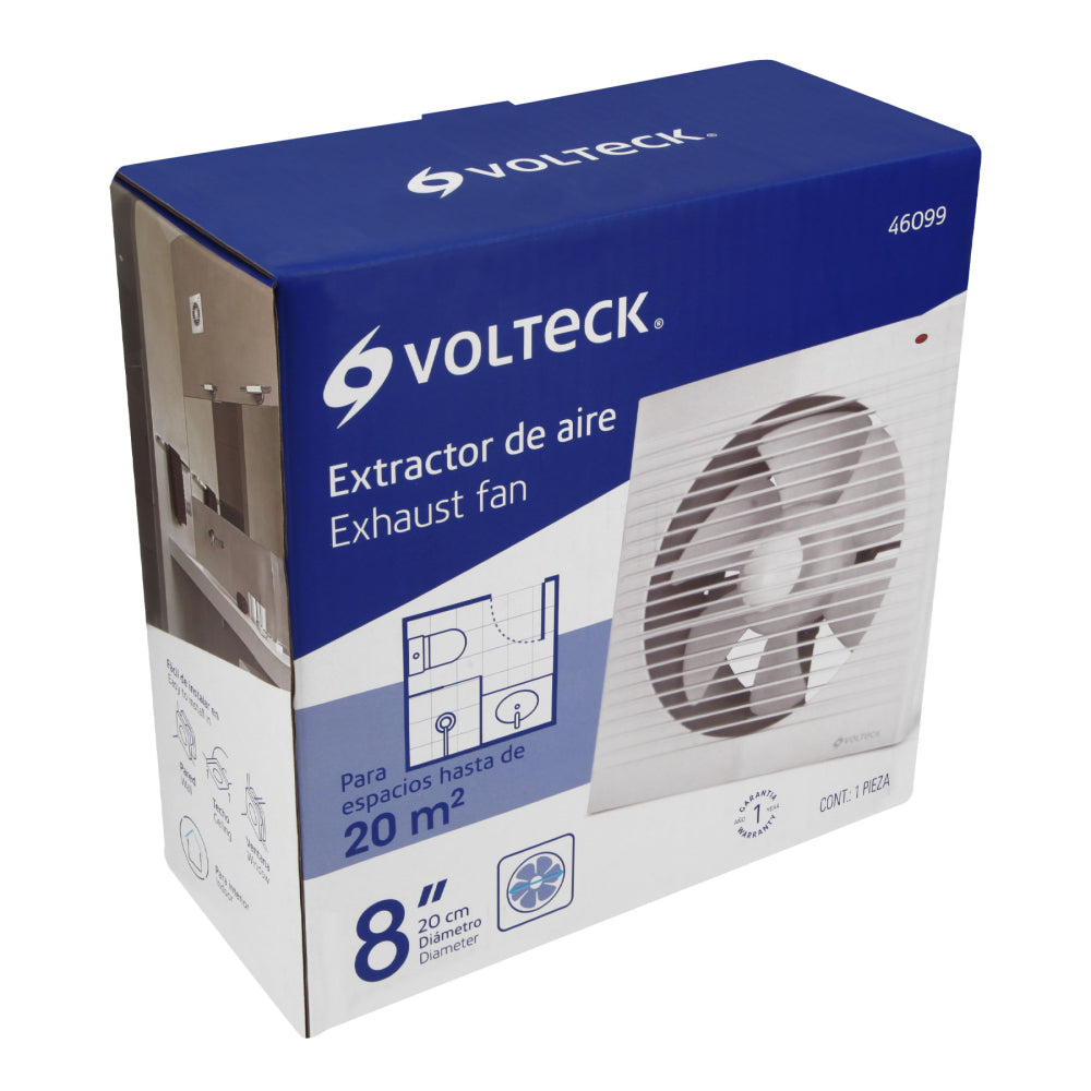EXTRACTOR DE AIRE DE 8" BLANCO VOLTECK *** OFRECER GEMINIS 8 O 1708(ECO) ***