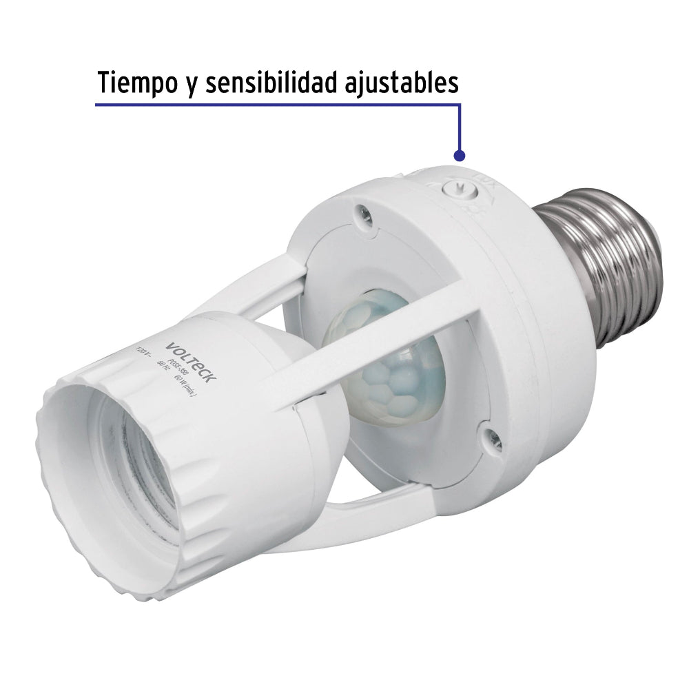 PORTALAMPARA CON SENSOR DE MOVIMIENTO 360 120V POSE-360 VOLTECK