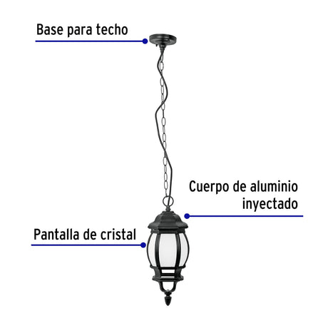 ARBOTANTE LED FAROL COLGANTE 8W/120V. 3000K LUZ CALIDA COL-101L 46343 TRUPER ***HAE2025***