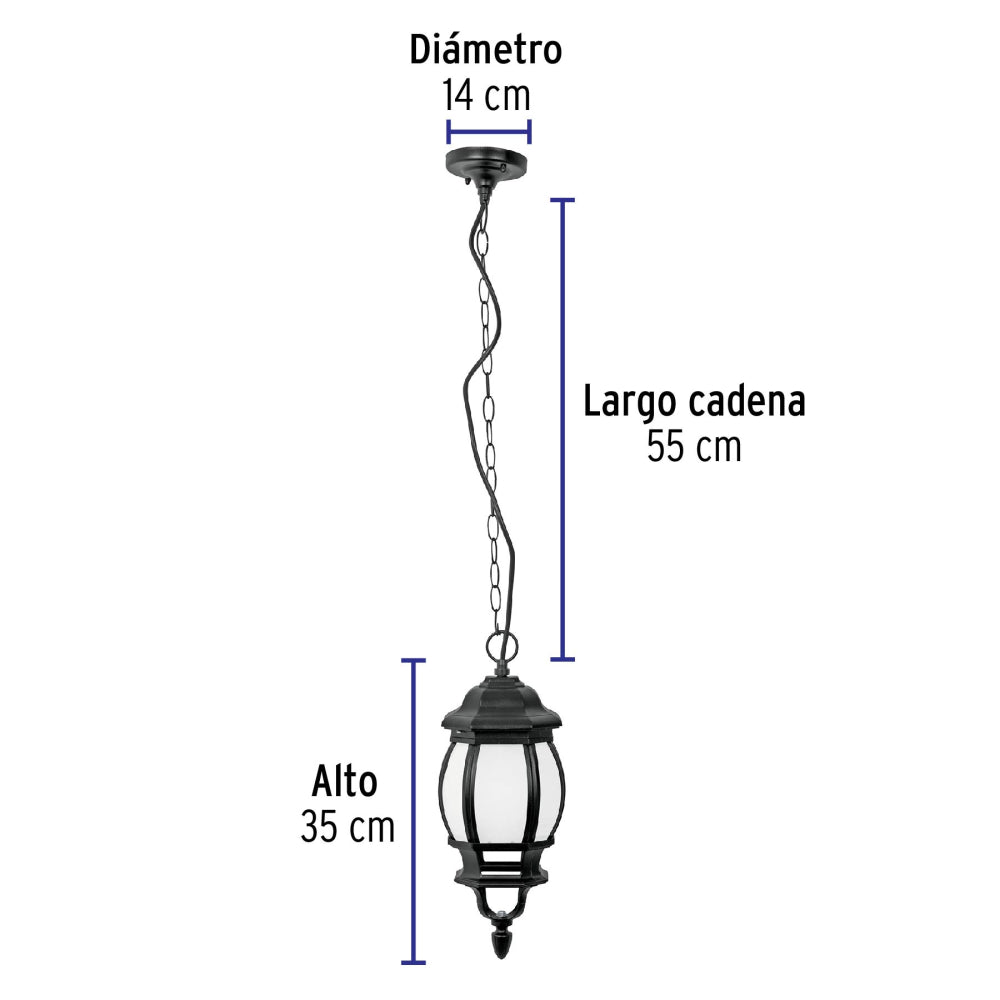 ARBOTANTE LED FAROL COLGANTE 8W/120V. 3000K LUZ CALIDA COL-101L 46343 TRUPER ***HAE2025***
