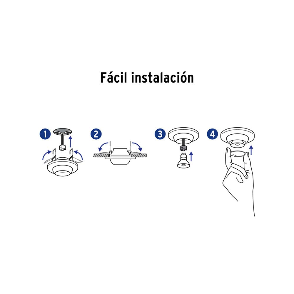 LUMINARIO REDONDO EMPOTRABLE REDONDO FIJO 50W. SATIN LED O HALOGENO EMP-104S 46614 TRUPER *** OFRECER YD-220/S ***