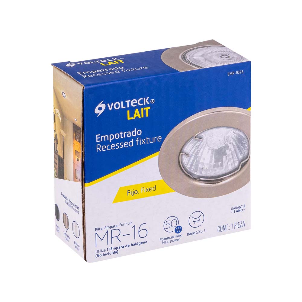 LUMINARIO REDONDO EMPOTRABLE REDONDO FIJO 50W. SATIN LED O HALOGENO EMP-104S 46614 TRUPER *** OFRECER YD-220/S ***