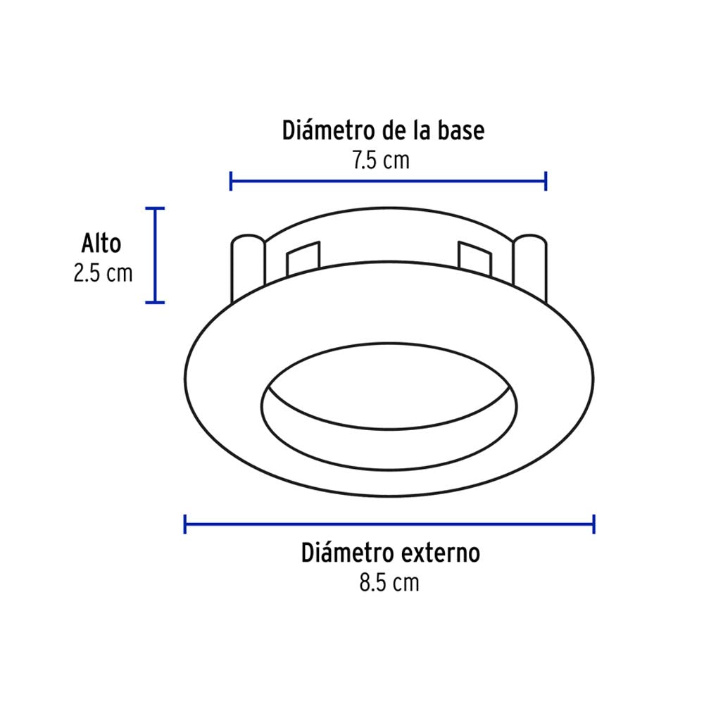 LUMINARIO REDONDO EMPOTRABLE 50W. DIRIGIBLE NEGRO LED O HALOGENO EMP-104S 46617 TRUPER *** OFRECER YD-330/N ***
