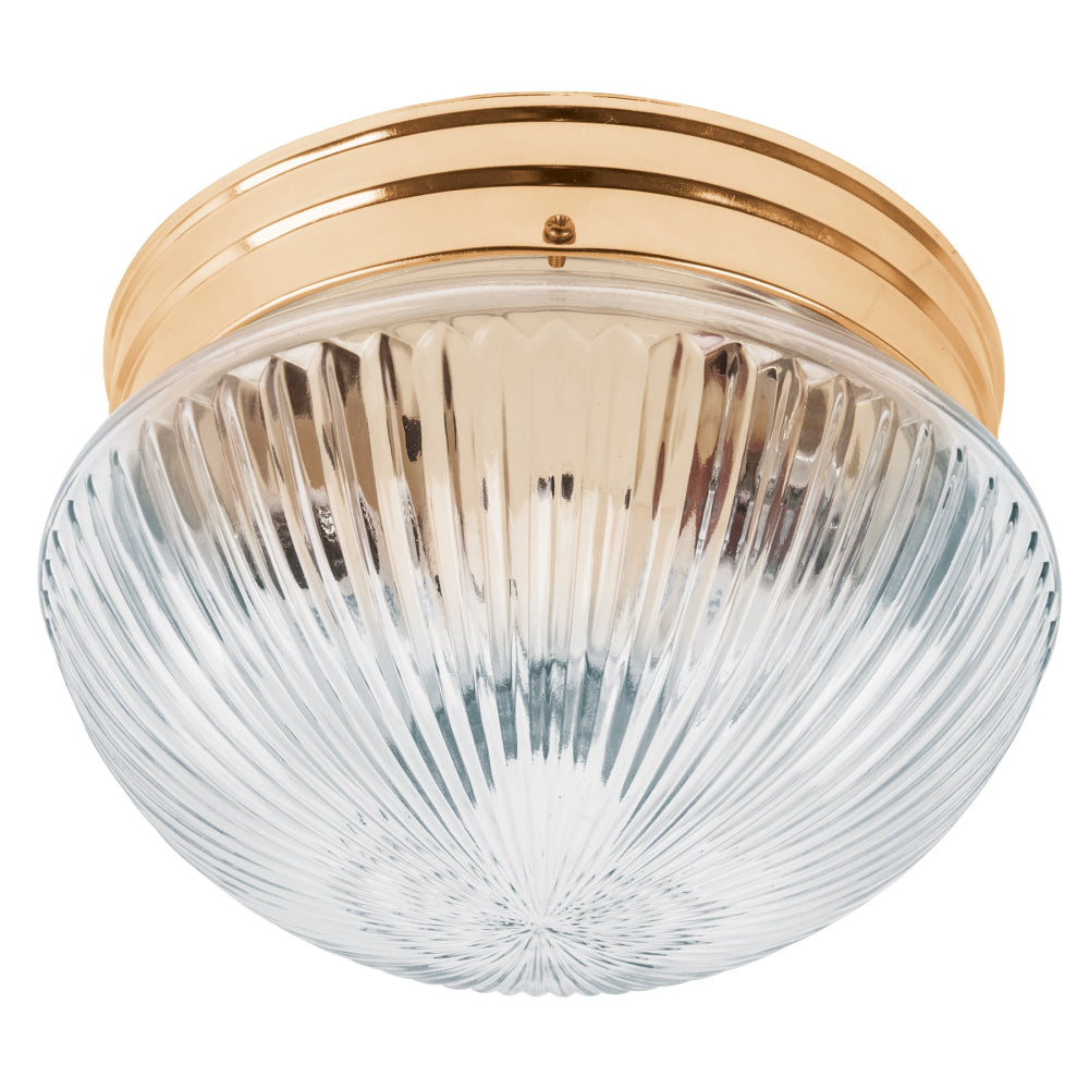 LUMINARIO DECORATIVO SOBREPONER 120W/127V. PANTALLA CRISTAL ACERO LATONADO SOB-100S 46627 TRUPER