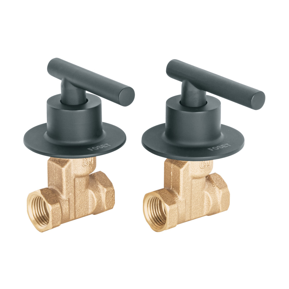 JUEGO MANERALES PALANCA ROSCABLE P/REGADERA NEGRO FOSET TUBIG