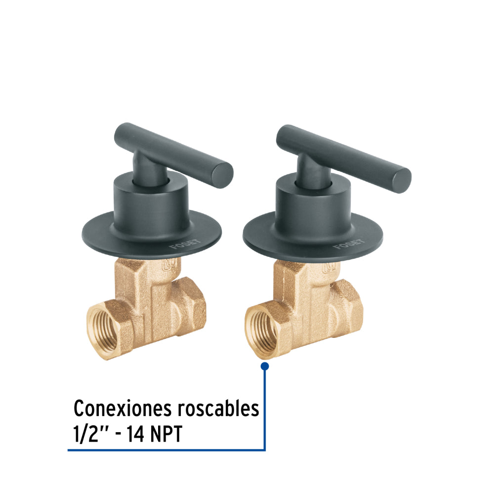 JUEGO MANERALES PALANCA ROSCABLE P/REGADERA NEGRO FOSET TUBIG