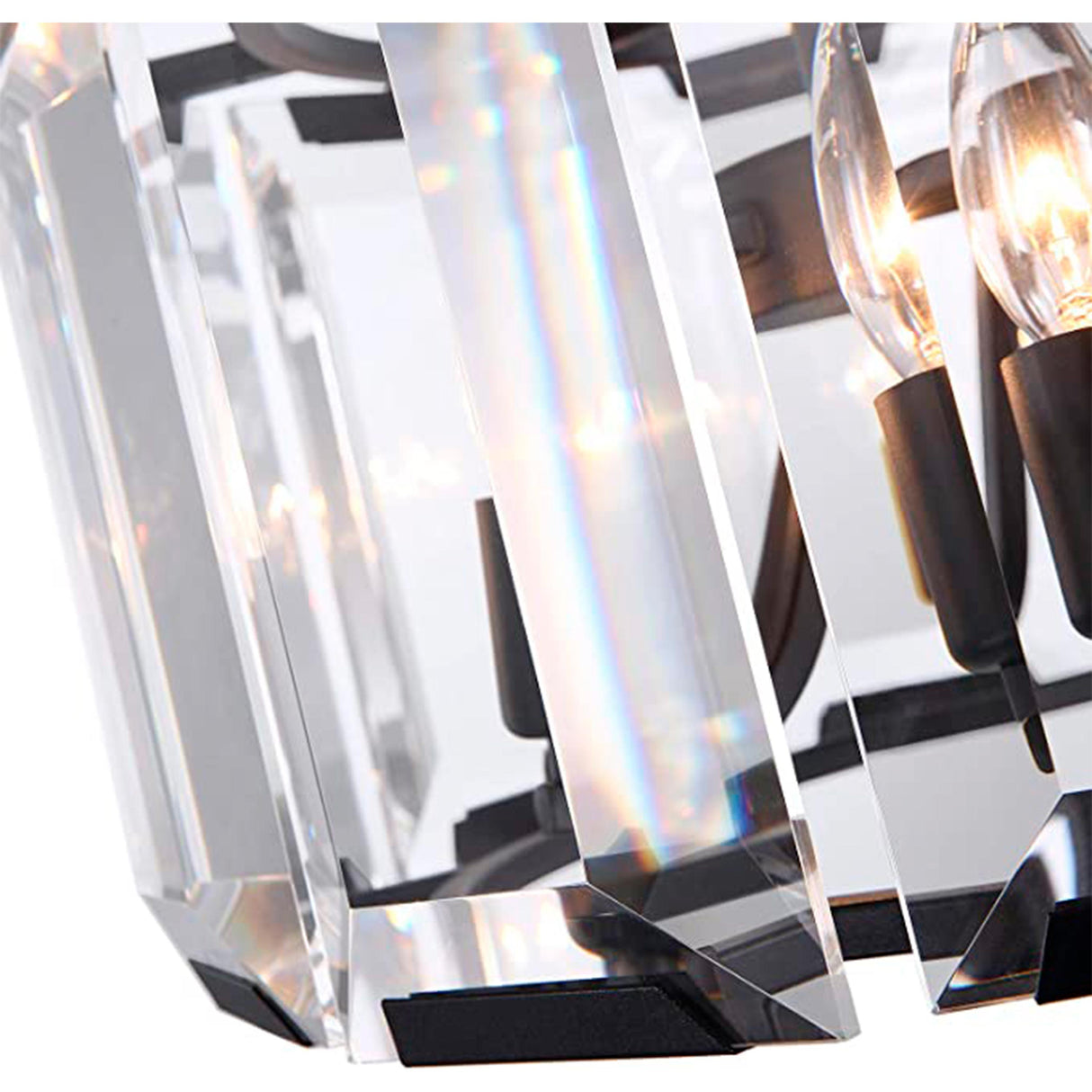 LUMINARIO COLGANTE DE CRISTAL 6X60W S/ FOCO 50X20CM ACABADO NEGRO STRATTO *** HA. LUMI ***