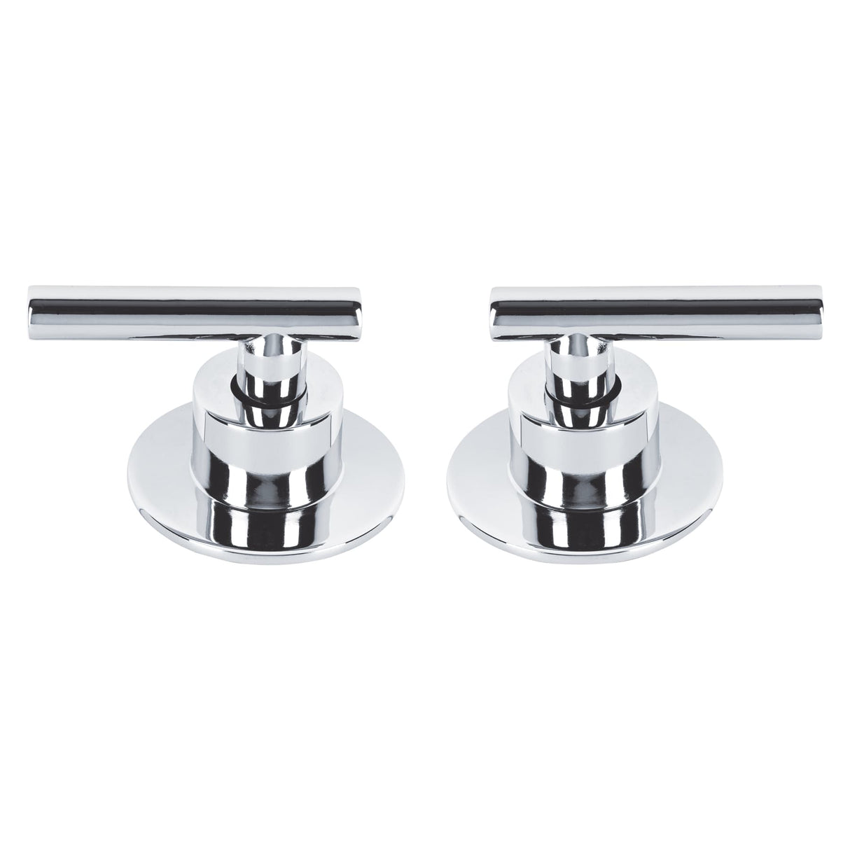 JUEGO DE 2 MANERALES PARA REGADERA PALANCA CROMO FOSET TUBIG