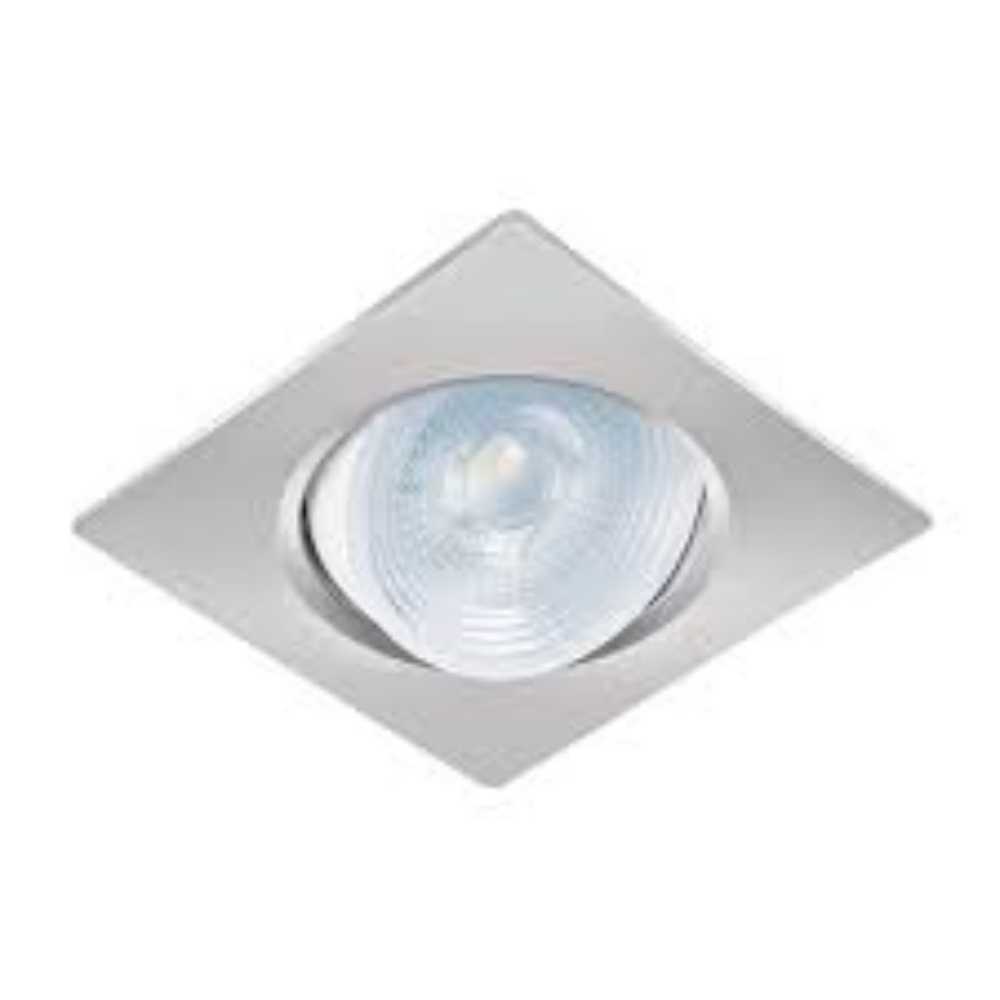LUMINARIO CUADRADO EMPOTRABLE 5W/120-240V. LED SPOT DIRIGIBLE CROMO MATE EMP-108L 46949 TRUPER