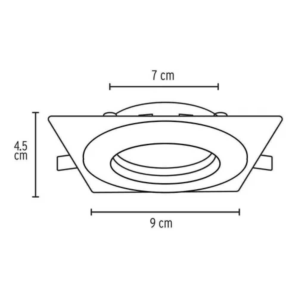 LUMINARIO CUADRADO EMPOTRABLE 5W/120-240V. LED SPOT DIRIGIBLE CROMO MATE EMP-108L 46949 TRUPER