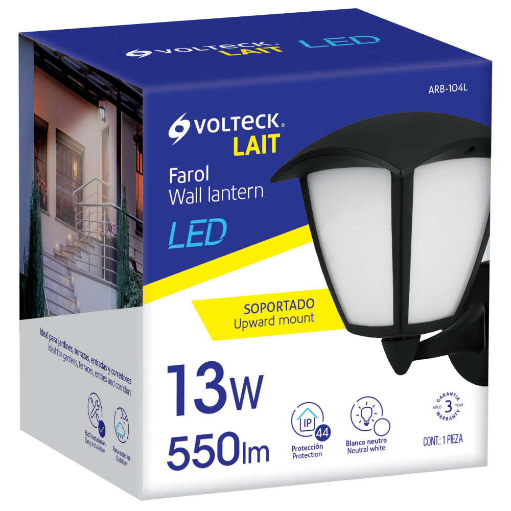 ARBOTANTE FAROL SOPORTADO DE LED 550 LM MCA TRUPER VOLTECK *** EXHIBIDO ***