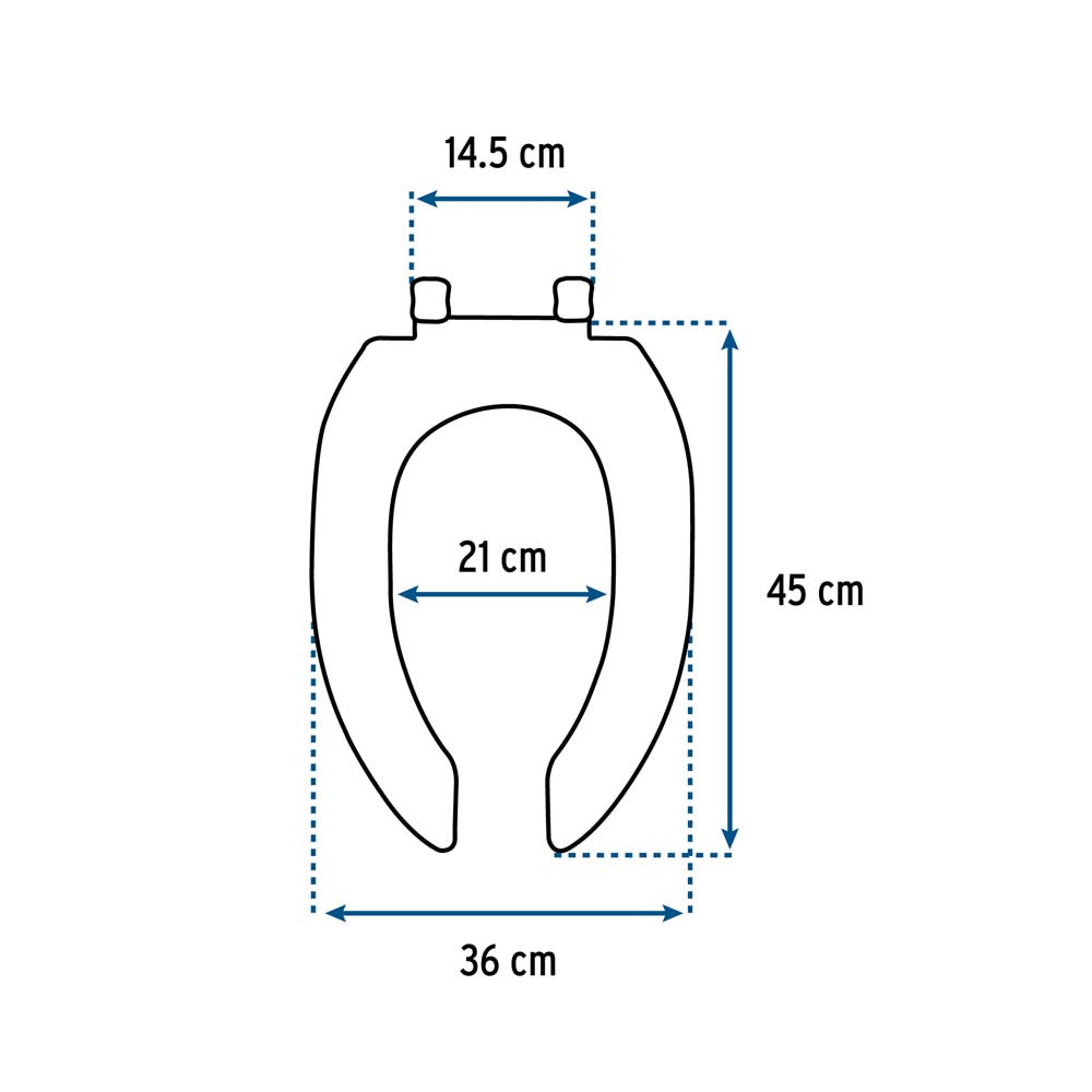ASIENTO ALARGADO PARA WC ABIERTO AZUL FOSET AQUA