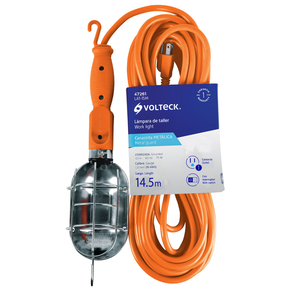 LAMPARA DE TALLER CON CANASTILLA METALICA 14.5 M TRUPER HERRAMIENTA