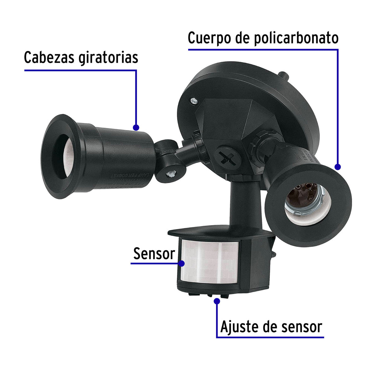 ARBOTANTE SEGURIDAD LED 300W/120-220V. CON SENSOR DE MOVIMIENTO NEGRO ARB-902S 47275 TRUPER