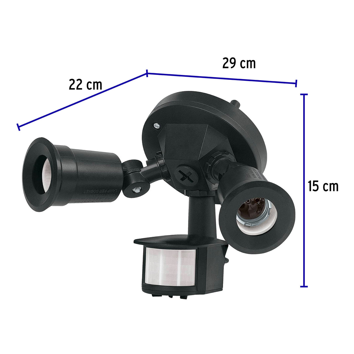 ARBOTANTE SEGURIDAD LED 300W/120-220V. CON SENSOR DE MOVIMIENTO NEGRO ARB-902S 47275 TRUPER