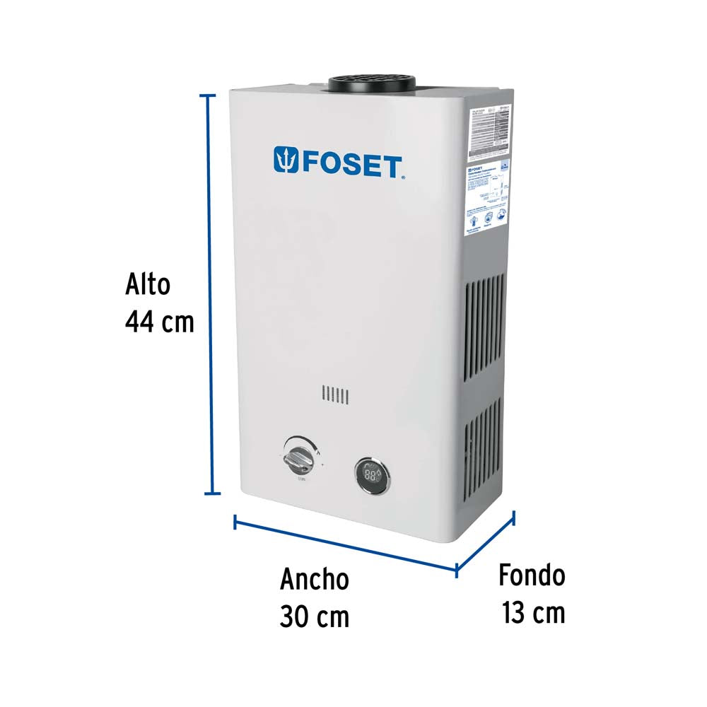 CALENTADOR DE PASO INSTANTANEO 6 /1 SERVICIO GAS NATURAL MCA FOSET