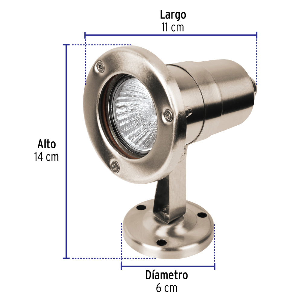 LUMINARIO SPOT PARA PISO 50W/127V. SOBREPONER MR-16 SOB-701S 47393 TRUPER